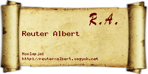 Reuter Albert névjegykártya