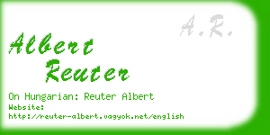 albert reuter business card